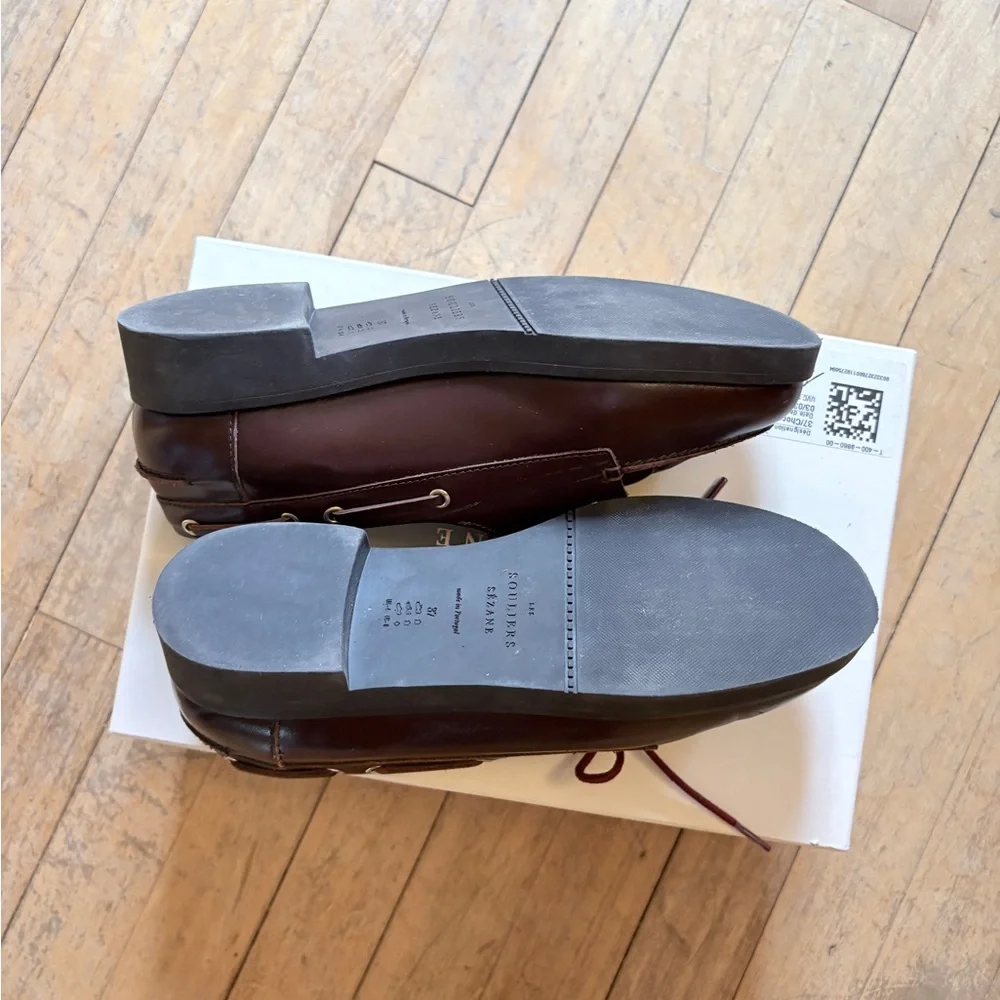 Sezane Caroline Leather Mocassin Loafers